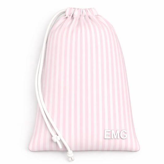 Candy Stripe Grip Bag - Blush Pink