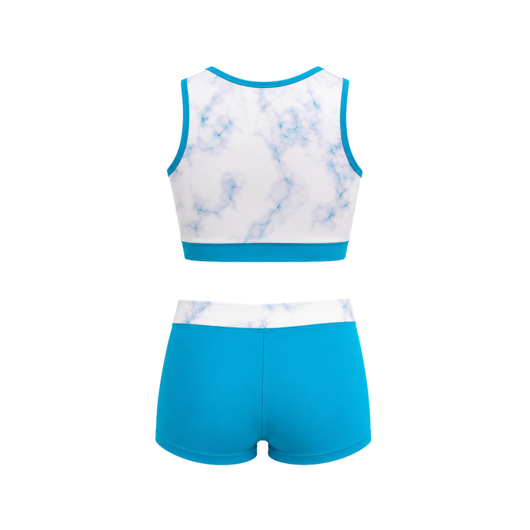 EUPHORIA TURQUOISE CROP TOP SET