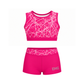 FRACTURED PINK CROP TOP SET (OPEN BACK)
