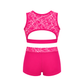 FRACTURED PINK CROP TOP SET (OPEN BACK)